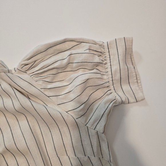 Marissa Webb Tie Waist Linen Dress Off White Casual Collared neck Short Sleeve - Picture 5 of 11